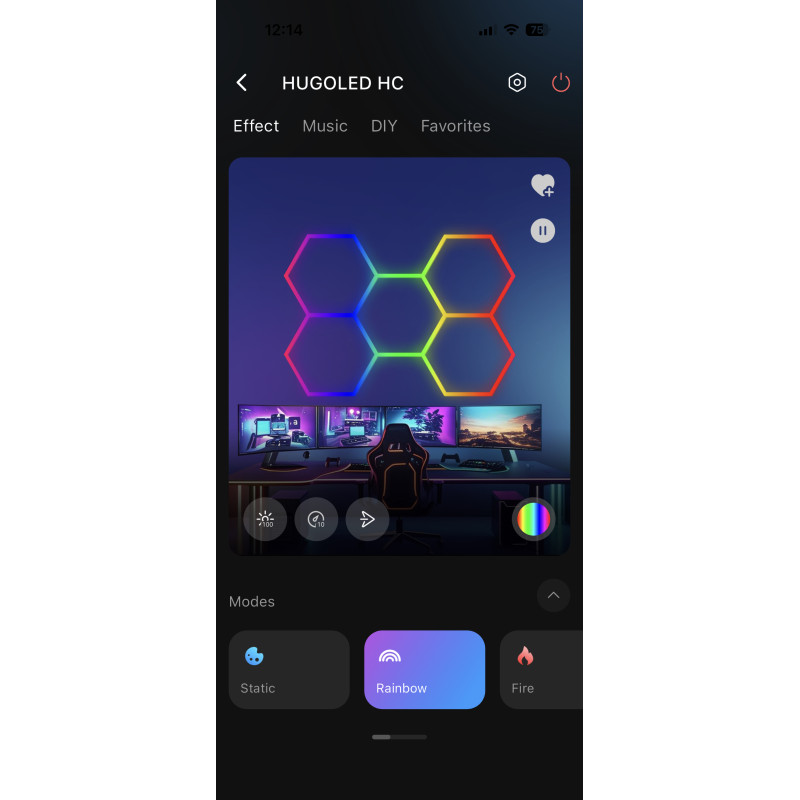 HUGOLED HEXA CORE-5 SPI Digitális Hexagon LED Lámpa szett WIFI és RF vezérléssel 5 Modul- 14505