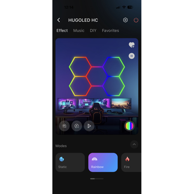 HUGOLED HEXA CORE-5 SPI Digitális Hexagon LED Lámpa szett WIFI és RF vezérléssel 5 Modul- 14505