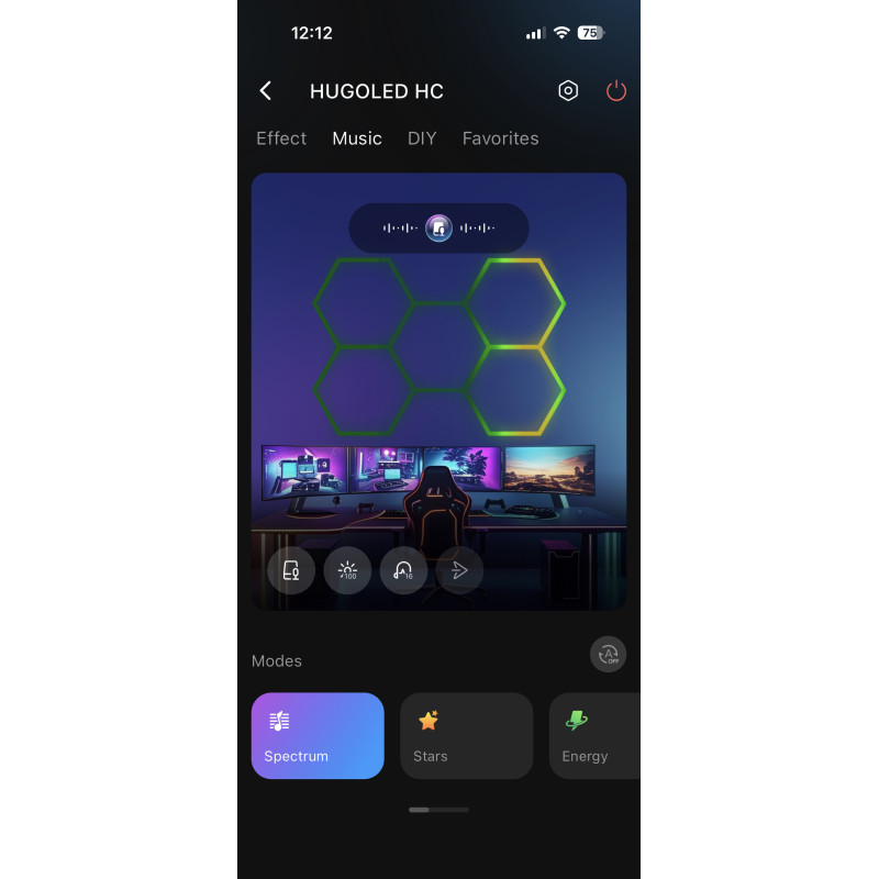 HUGOLED HEXA CORE-5 SPI Digitális Hexagon LED Lámpa szett WIFI és RF vezérléssel 5 Modul- 14505