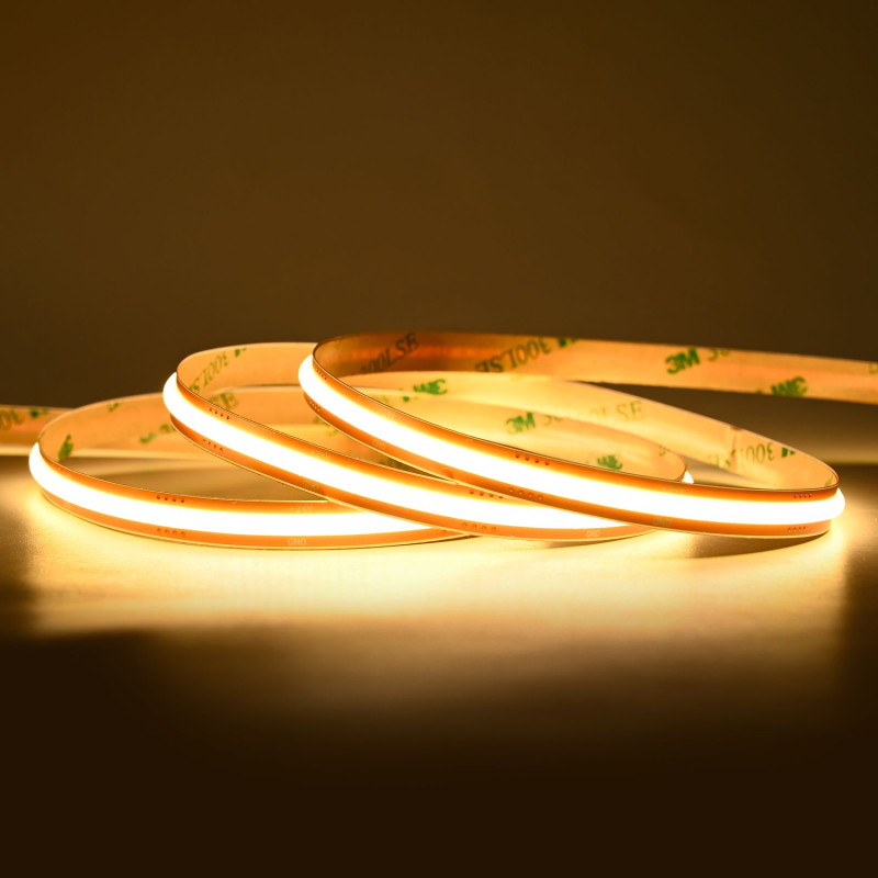 COB LED Szalag Bárhol Vágható 24V 12W 3000K Meleg Fehér Ra90 IP20 - HUGOLED 22101