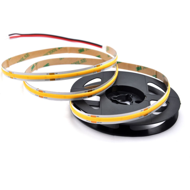 COB PRO LED Szalag 24V 15W/m 1700lm/m 4000K Természetes Fehér CRI90 IP20 Beltéri 10mm - HUGOLED 22108