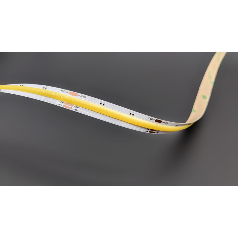 COB CCT LED Szalag 24V 16W/M 2700-6500K CRI90 IP20 Beltéri 630lm/m 10mm - HUGOLED 22202