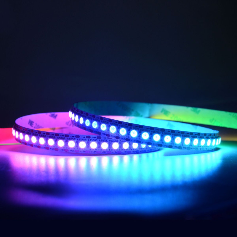 Digitális RGB SMD LED Szalag 144LED/m 12V 20W/m IP20 12mm - HUGOLED 24101