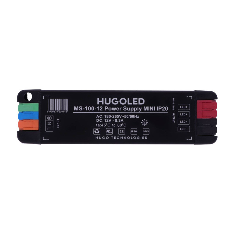 LED Tápegység Beltéri Szuper Mini MS-100-12 IP20 100W 12V - HUGOLED 31103