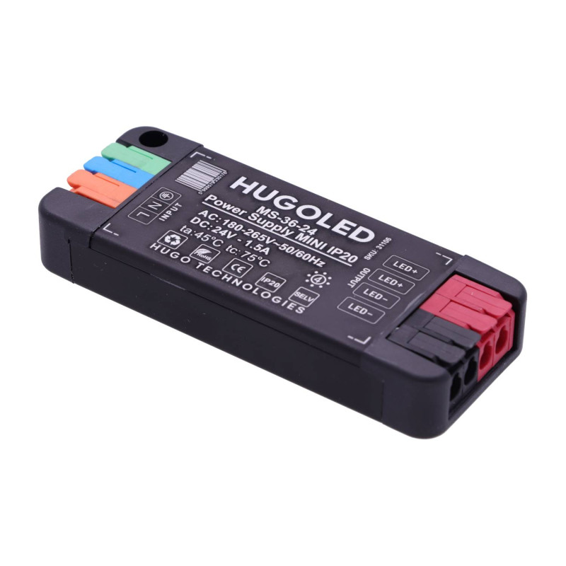 LED Tápegység Beltéri Szuper Mini MS-36-24 IP20 36W 24V - HUGOLED 31106