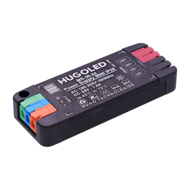 LED Tápegység Beltéri Szuper Mini MS-36-24 IP20 36W 24V - HUGOLED 31106