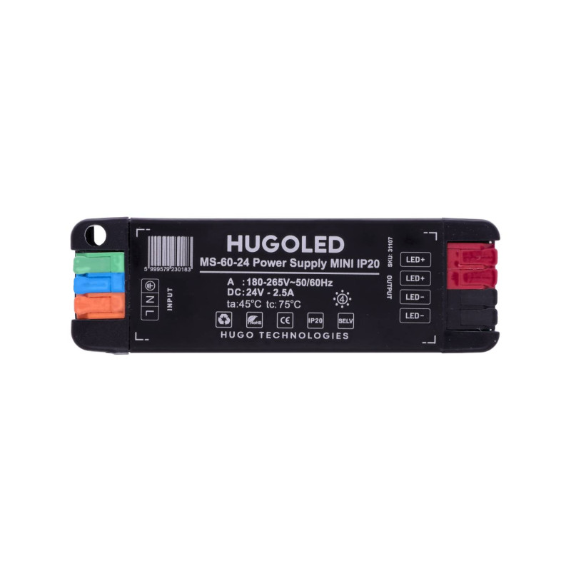 LED Tápegység Beltéri Szuper Mini MS-60-24 IP20 60W 24V - HUGOLED 31107