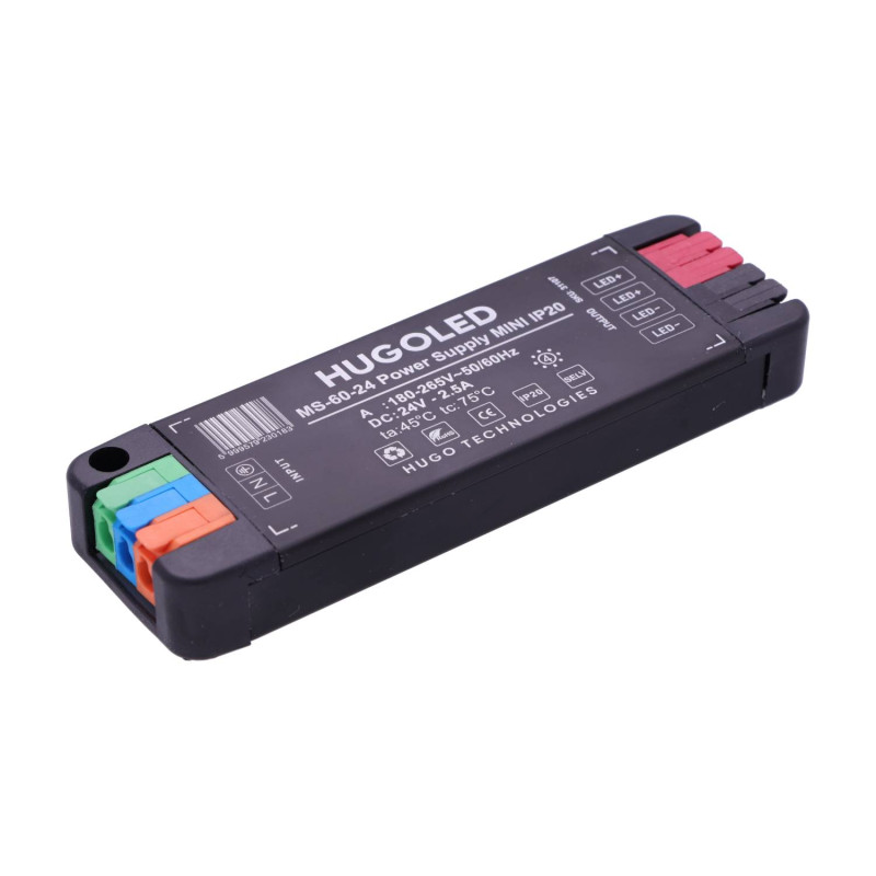 LED Tápegység Beltéri Szuper Mini MS-60-24 IP20 60W 24V - HUGOLED 31107