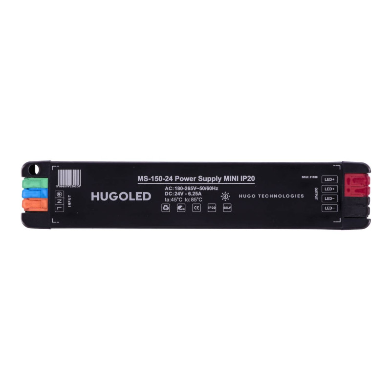 LED Tápegység Beltéri Szuper Mini MS-150-24 IP20 150W 24V - HUGOLED 31109