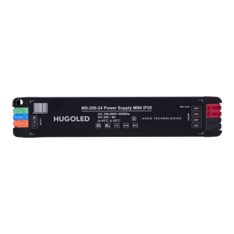 LED Tápegység Beltéri Szuper Mini MS-200-24 IP20 200W 24V - HUGOLED 31110