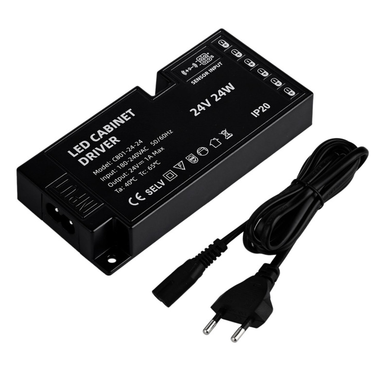 LED Tápegység Bútorvilágításhoz 24W 24VDC Csatlakozó kábellel - HUGOLED 31607