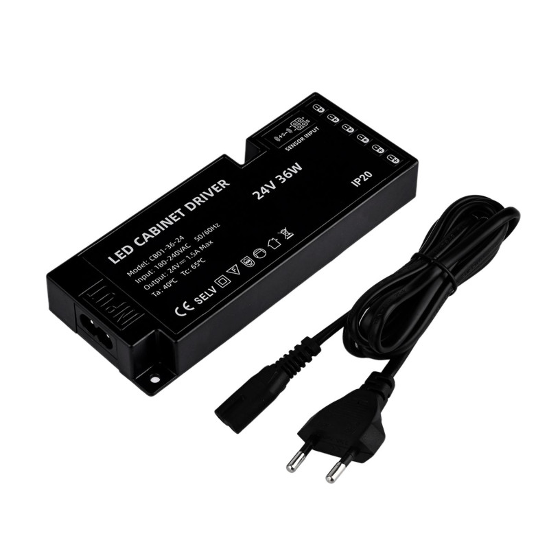 LED Tápegység Bútorvilágításhoz 36W 24VDC Csatlakozó kábellel - HUGOLED 36608