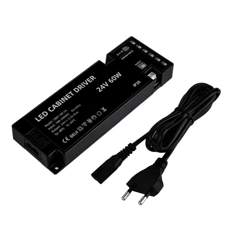 LED Tápegység Bútorvilágításhoz 60W 24VDC Csatlakozó kábellel - HUGOLED 36609