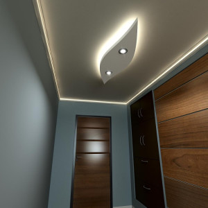 XPS Hullám álmennyezet sziget (188x62cm) RGB világítás szett