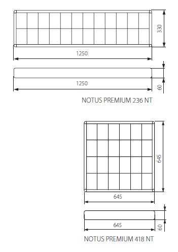 T8 Tükrös lámpatest, Notus Premium, T8, 4x60cm