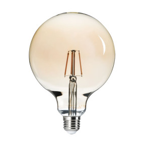 LED lámpa , égő , nagygömb , 125 mm , izzószálas hatás , körte , E27 foglalat , 7 Watt , meleg fehér