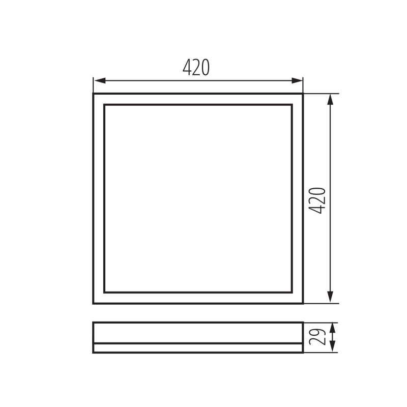 AZPO LED mennyezeti lámpa négyzet fehér 17.5W 1800lm CCT IP54 300x300mm - KANLUX 31532