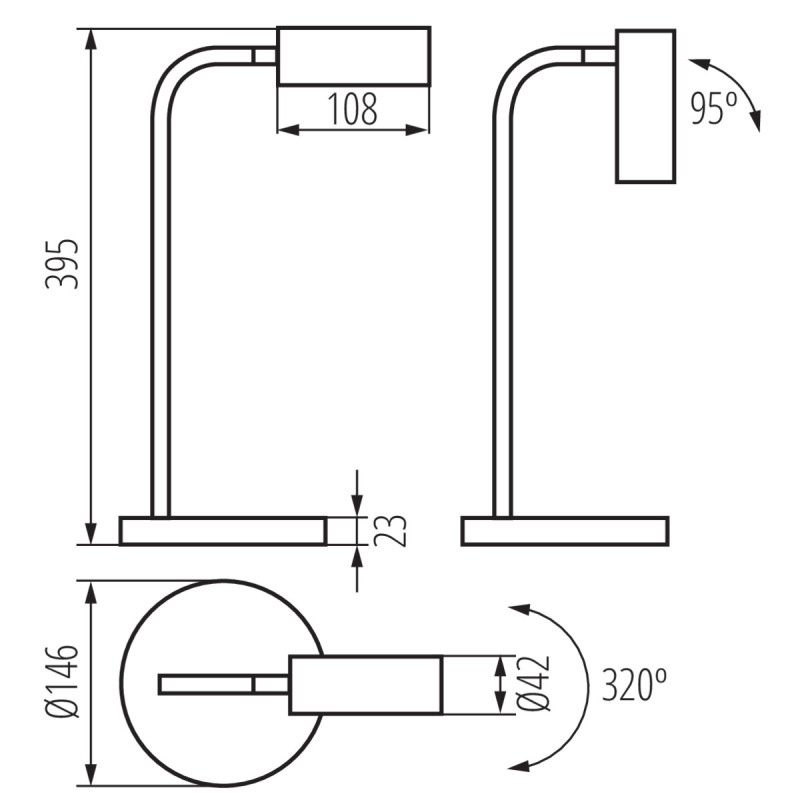 LEADIE LED asztali lámpa 4,6W 3000-6500K 300Lm fehér