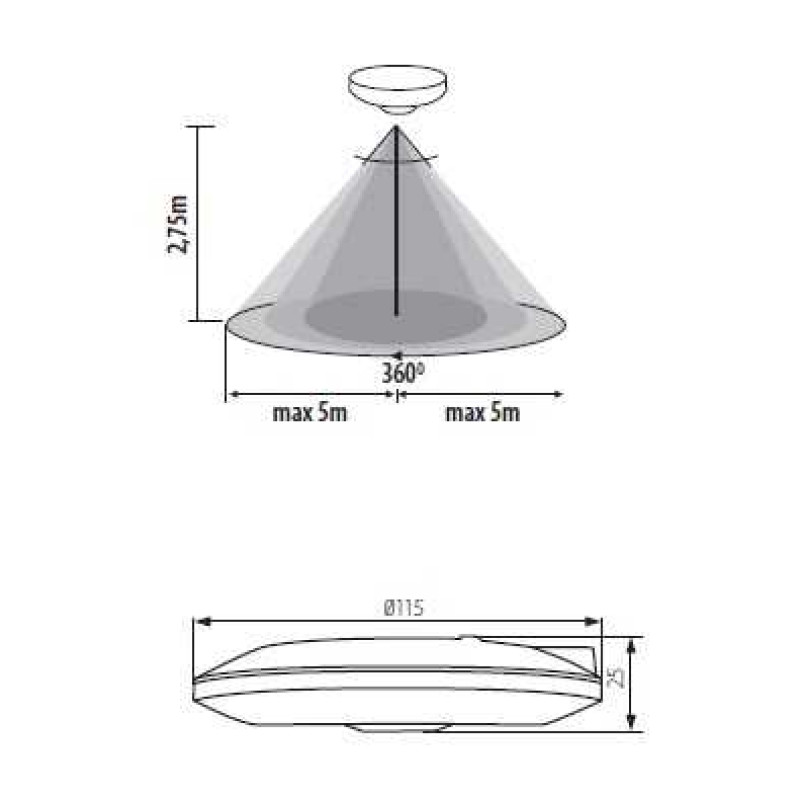 Merge O mozgásérzékelő 360° 5 m, süllyeszthető, Kanlux