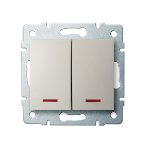 MOWION LOGI 02-1023-103 Krém (Beige) Jelzőf. dupla ny.kapcsoló