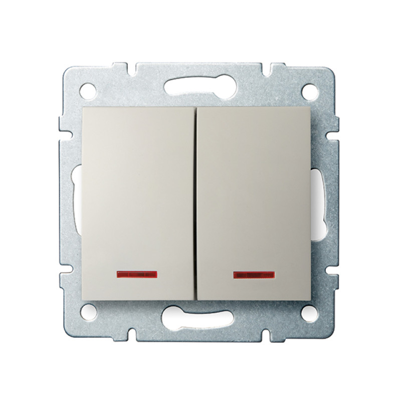 MOWION LOGI 02-1023-103 Krém (Beige) Jelzőf. dupla ny.kapcsoló