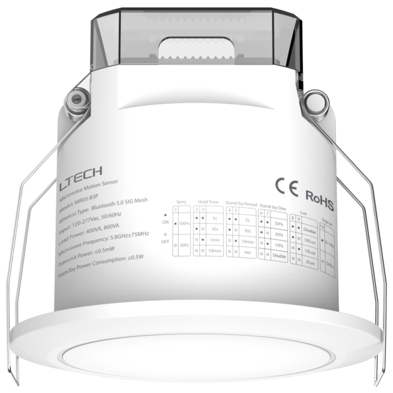 Mikrohullámú Érzékelő és Relé Bluetooth / DALI / 0-10V