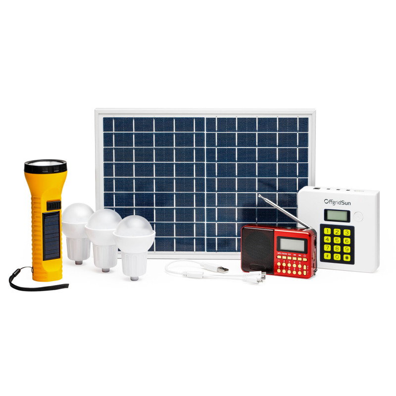 OffgridSun Prémium Hordozható Energiacsomag zseblámpával 10W