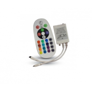 Dimmer , RGB , Távirányítós , 12V (6A/72W) , 24 gombos , infravörös érzékelővel