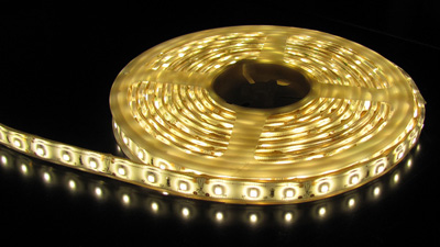 LED szalag , kültéri , 3528 , 60 led/m , 3,6 Watt/m , meleg fehér (5 méter)