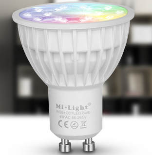 LED lámpa , égő , szpot ,  GU10 foglalat , 4 Watt , RGB + fehér , állítható fehér színárnyalat