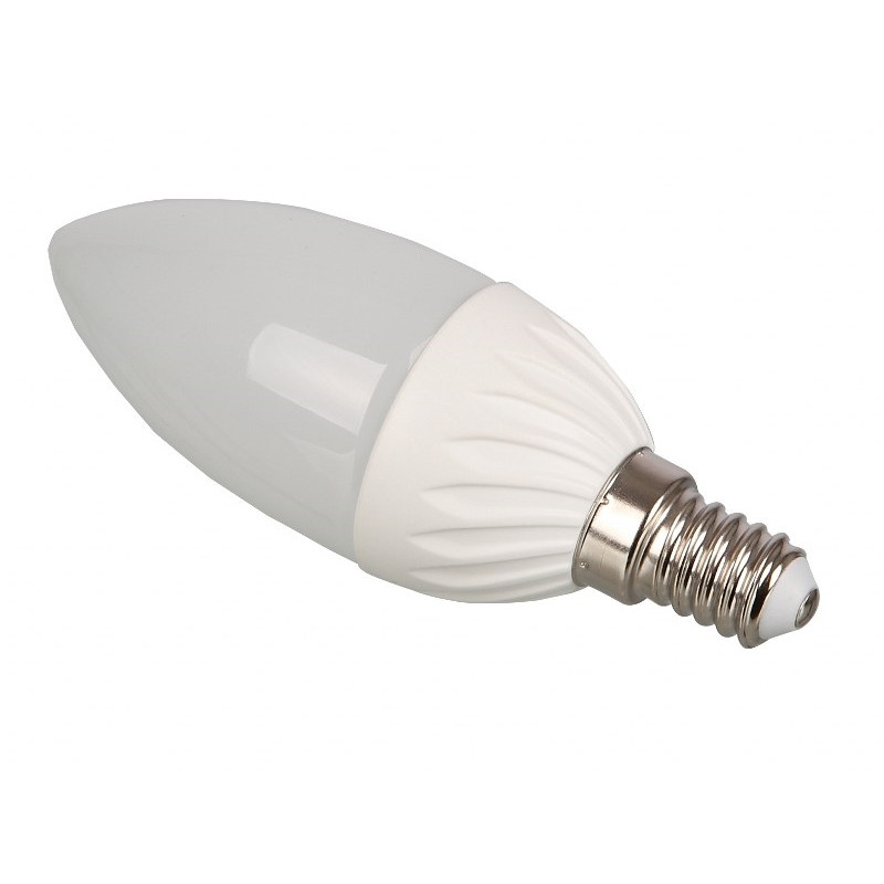 LED lámpa égő, E14 foglalat, gyertya forma, 4 watt, hideg fehér