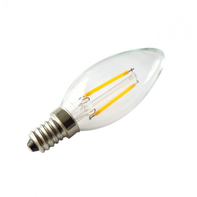 LED lámpa , égő , izzószálas hatás , gyertya , E14 foglalat , 4 Watt , 300° , meleg fehér , dimmelhető, KIFUTÓ