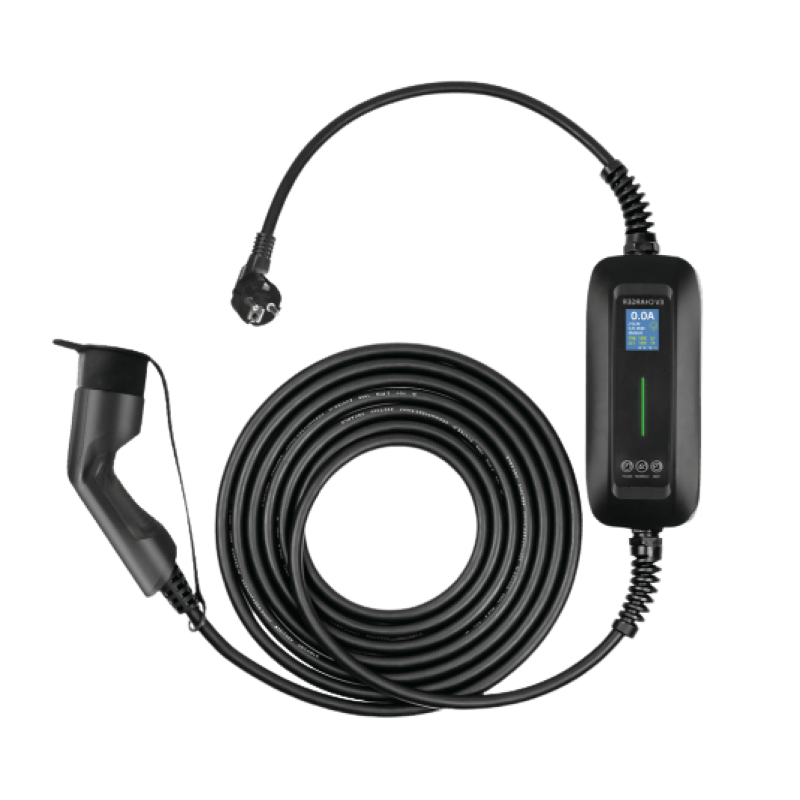 Besen 6-16A állítható, időzíthető otthoni töltőkábel kijelzővel 6 méter (Type1)