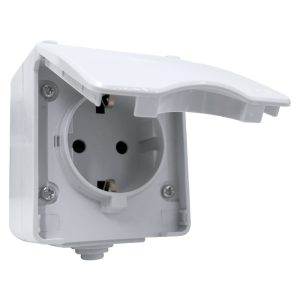 Falon kívüli IP65 védettségű dugalj csapófedéllel szűrke