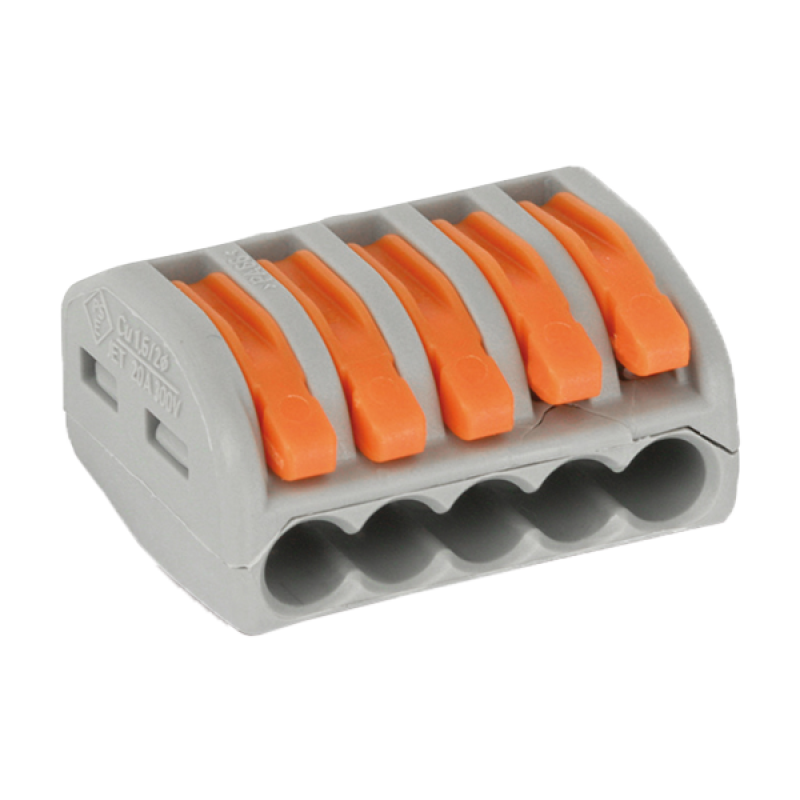 5 vezetékes 1 pólusú gyorscsatlakozó sodrott vezetékhez 300V 20A  4mm2