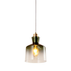 ALMA függesztett lámpa 1XE27 foglalattal Arany / Zöld üveg