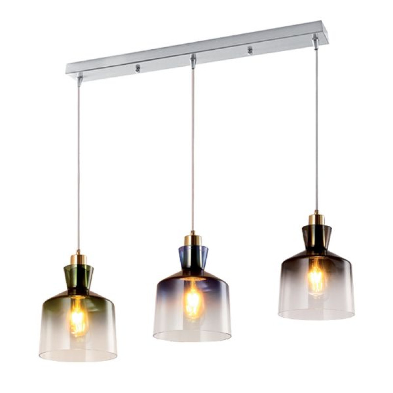 ALMA Multicolor függesztett lámpa 3XE27 foglalattal többszínű búrával