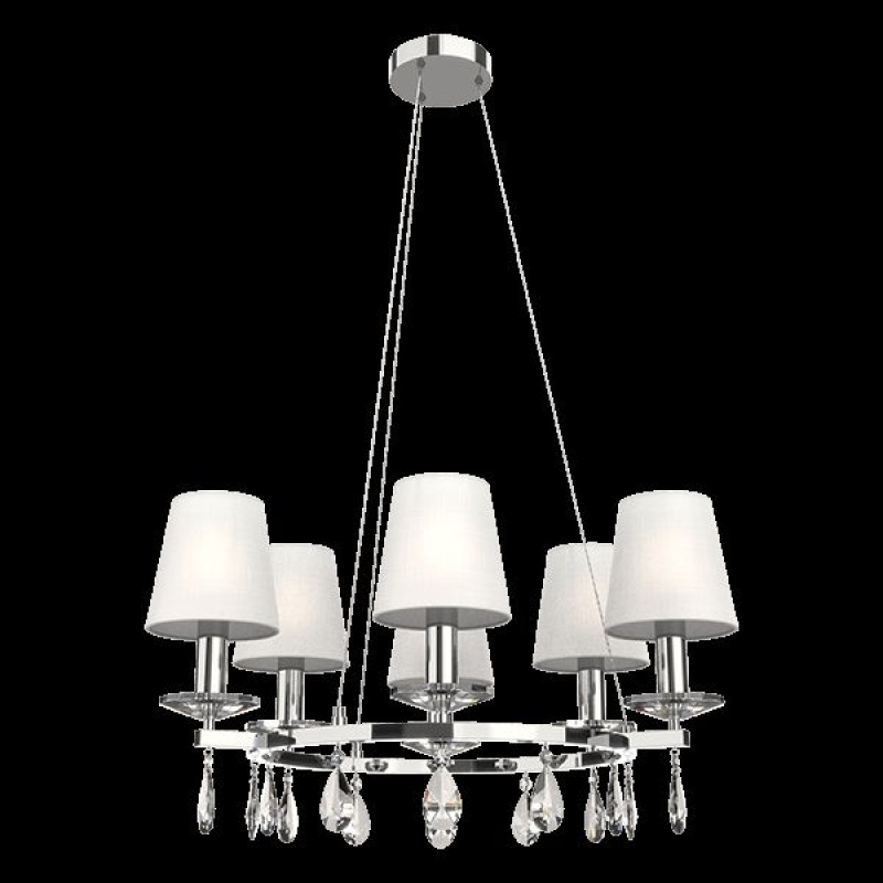 BARBARA Függesztett lámpa 6xE14 foglalattal Króm