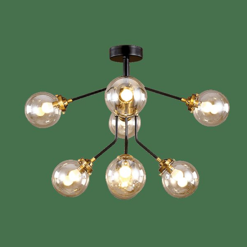 BUBBLES csillár borostyán üveg búrákkal 8xE14 foglalattal