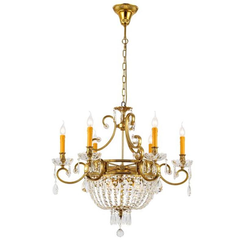 GEORGE Sárgaréz / Króm csillár 9xE14 foglalattal D780mm