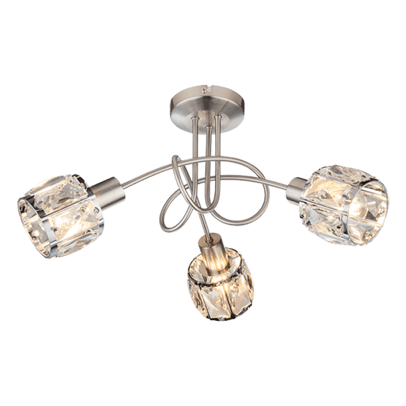 SHEEN Spot 3 ágú mennyezeti lámpa 3xE14 Szatén Nikkel