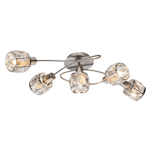 SHEEN Spot 5 ágú mennyezeti lámpa 5xE14 Szatén Nikkel