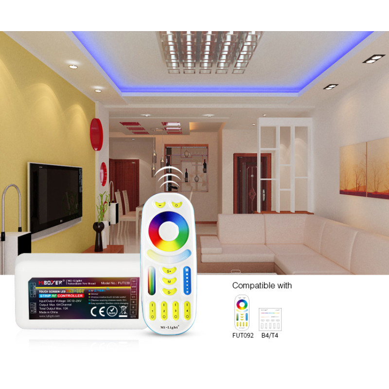 Miboxer RGB-CCT (RGB+2700K-6500K) LED szalag vezérlő 12-24V 360W 5x6A (10A)