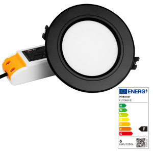 Miboxer (Mi-Light) LED Panel kerek fekete 6W 600lm RGB-CCT színes és állítható fehér árnyalat