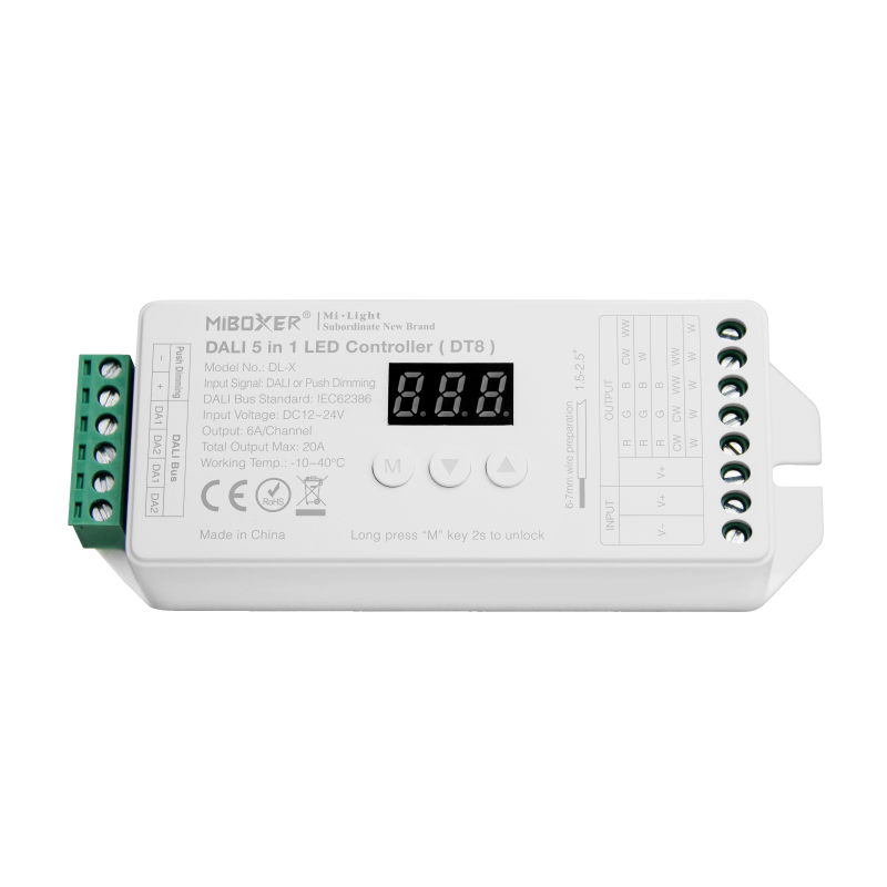 MIBOXER (DT8) 5in1 DALI LED szalag vezérlő egyszínű és full color RGB+CCT LED szalagokhoz