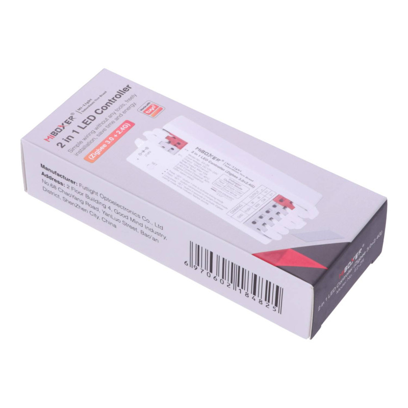 Miboxer 2in1 Univerzális LED szalag vezérlő Zigbee 3.0 12-24V 12A gyorscsatlakozóval