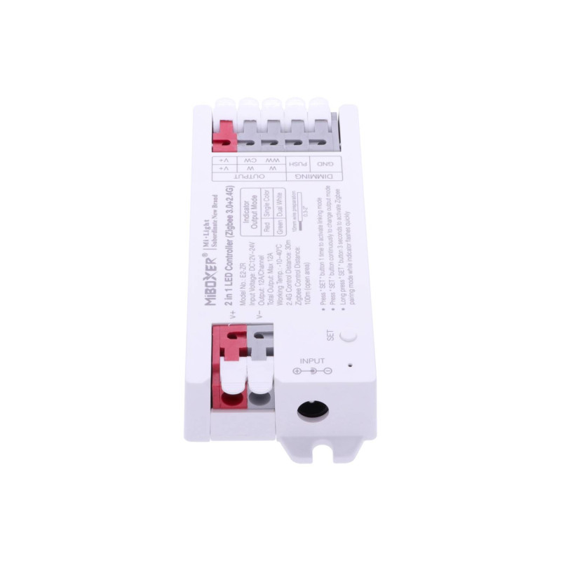 Miboxer 2in1 Univerzális LED szalag vezérlő Zigbee 3.0 12-24V 12A gyorscsatlakozóval