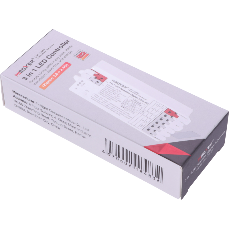Miboxer 3in1 Univerzális LED szalag vezérlő Zigbee 3.0 12-24V 12A gyorscsatlakozóval