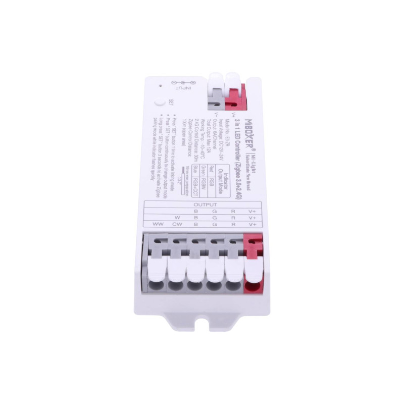 Miboxer 3in1 Univerzális LED szalag vezérlő Zigbee 3.0 12-24V 12A gyorscsatlakozóval