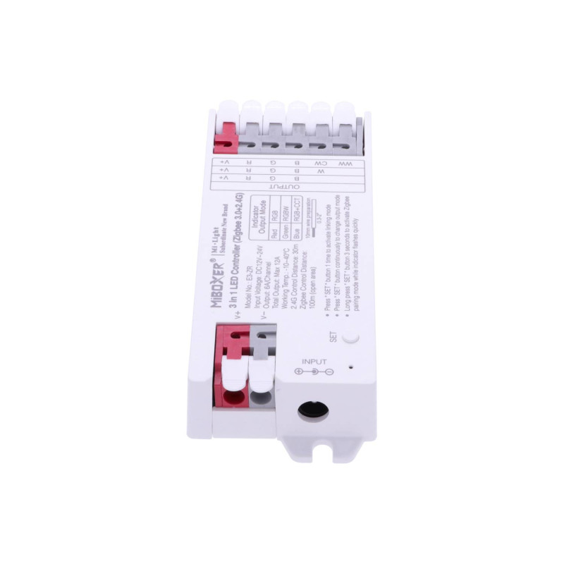Miboxer 3in1 Univerzális LED szalag vezérlő Zigbee 3.0 12-24V 12A gyorscsatlakozóval